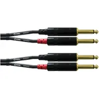 Cordial CFU 6 PP Audio Adapterkabel [2x Teleplugg 6.35 mm - 2x Teleplugg 6.35 mm] 6.00 m Svart