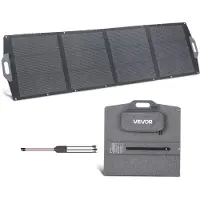 Vevor 200W hopfällbar solpanel, 24% högeffektiv bärbar monokristallin solpanelladdare med MC4-utgång, USB-A, typ-C och DC-portar, IP67 vattentät för kraftverk, camping, vandringsturer