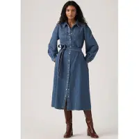 Levi's för kvinnor. 005OK-0000 Journey klänning blå (S), Casual, Lång ärm, Lyocell
