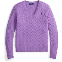 Ralph Lauren för kvinnor. 211971866501 Tröja i kashmir och ull, lila (L), Casual, Lång ärm