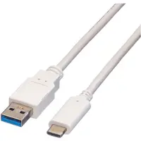 Value USB-kabel USB 3.2 Gen1 USB-A kontakt, USB-C-kontakt 1.00 m Vit Skärmad 11.99.9011