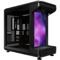 Cooler Master MasterFrame 360 Stage Mirror - Mid tower - ATX - genomskinlig sidopanel (härdat glas) (ATX) - svart - USB/ljud