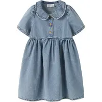 Name It Mini Klänning - Denim - NmfPoppy - Medium+ Blue Denim - - 5 år (110) - Klänning