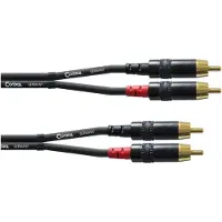 Cordial CFU 0,9 CC Audio Adapterkabel [2x RCA-hane - 2x RCA-hane] 0.90 m Svart