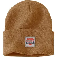 Carhartt Women's Knit Heart Patch Beanie Brown