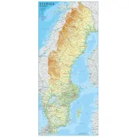 Sverige väggkarta i papptub : 46 x 100cm