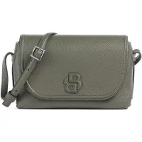 BOSS Grained faux-leather crossbody bag with Double B monogram
