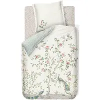 Pip studio sängkläder - 140x220 cm - Okinawa Vit - Blommiga sängkläder - Dubbelsidigt bäddset - 100 % bomull