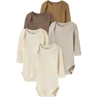 Name it Solid Rib Långärmad Body 5 Enheter