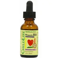 Child Life,ChildLife,ChildLife,ChildLife Essentials Essentials, Vitamin D3, Naturlig Bär, 1 fl oz (30 ml)