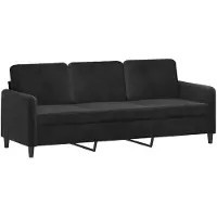 vidaXL 3-sitssoffa svart 180 cm sammet