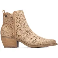 Refresh för kvinnor. 17504101-BEIGE Ankelstövlar 175041 beige (40), Brun, 3 till 5 cm, Zip, Casual