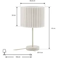 LINDBY Bordslampa , Libbie, Beige, Vardagsrum, Tyg / textil