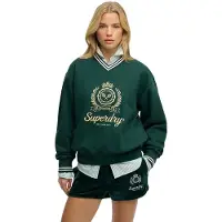 Superdry för kvinnor. W2012589A Country Club sweatshirt grön (M), Casual, Bomull