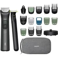 Philips Multigroom serie 9000 Allt-i-ett trimmer 19 tillbehör + OneBlade rakapparat för män - trimmer/rakapparat set
