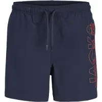 Jack & Jones Kids Junior Badshorts 'JPSTMaui Wave' marinblå / roströd