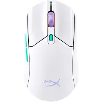 HyperX Pulsefire Haste 2 - Mus - optisk - 6 knappar - trådlös - 2.4 GHz, Bluetooth 5.2 - trådlös USB-mottagare - vit
