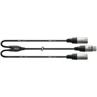 Cordial CFY0.3FMM XLR Adapterkabel [2x XLR-hankontakt - 1x XLR-honkontakt] 30.00 cm Svart