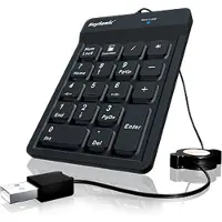 Keysonic ACK-118BK Numeriskt tangentbord USB Flexibel, infällbar sladd, Dammskydd, Stänkvattenskyddad Svart
