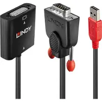Lindy AV adapter DVI-I - D-Sub (VGA) + USB-A black (38184)