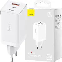 Baseus Ccgp120202 Gan5 Pro Quick Charger Usb-a + 2x 65w Usb-a-och Usb-c-väggladdare