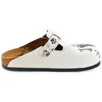 Goby Träskor 'Women shoes -Calceo mules with cats WCAL342' vit