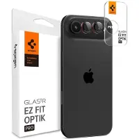 Spigen Optik Pro L-Series, 2-pack skyddsglas för iPhone Air – svart och rött