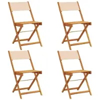 vidaXL Hopfällbara trädgårdsstolar 4 st beige tyg och massivt trä