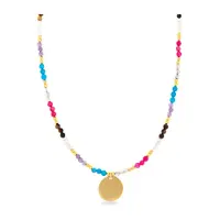 Luxenter Lyhakk-halsband i 925 sterling silver och flerfärgad kristall med finish i 18 karat guld
