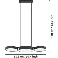 Eglo connect Smart LED-hänglampa Barbano-Z, svart dimbar, Svart, Vardagsrum / matsal, Metall, Modern, Smarta hem pendellampa
