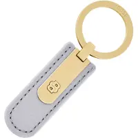 BOSS Grained lilac key ring with golden Double B hardware