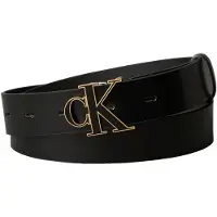 Calvin Klein Full Grain Leather Logo Buckle Belt