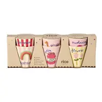 Rice Koppar - Melamin - 6 st. - 160 ml - Rosa/ABC Tryck - - One Size - Mugg