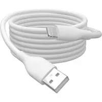 Digitus USB-laddningskabel USB 2.0 USB-A kontakt, Apple Lightning kontakt 1.00 m Vit Flexibel, Högflexibel, med USB, Silikon, Utmärkta åldringsegenskaper,