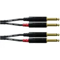 Cordial Audio Adapterkabel [2x 6,3 mm jackkontakt - 2x 6,3 mm jackkontakt] 1,50 m Svart