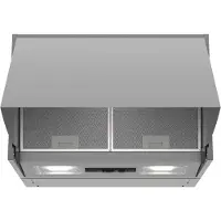 Bosch Serie | 2 DEM63AC00 - Kåpa - integrerad - bredd: 60 cm - djup: 27.1 cm - utsug och återcirkulering (-) - silver