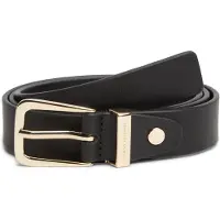 Tommy Hilfiger Logo Keeper Rectangular Buckle Leather Belt