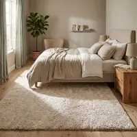 NATURL. Fluffig tvättbar matta | Ziggy gräddvit hos Volero | 80x150 cm | Syntet | Enfärgad | Rektangulär | Hög lugg