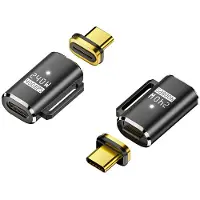 INF Magnetisk adapter: USB-C hona till USB-C hane rak kontakt, 240W magnetisk laddning Black