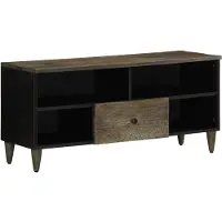 vidaXL Tv-bänk svart 100x33x46 cm massivt mangoträ
