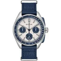 Bulova Lunar Pilot Archive Series Special Edition Kronograf Silverurtavla Kvarts 98K112 Herrklocka Med Extra Armband silver