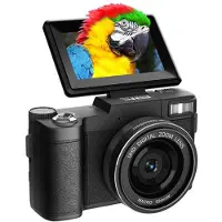 INF 5K Ultra HD 64MP WiFi Digitalkamera med Vridbar Skärm & Makroobjektiv Black