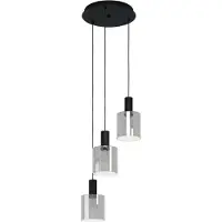 Eglo Glas pendellampa Gorosiba, dimbar, Svart, Vardagsrum / matsal, Glas, Pendellampa