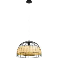 Eglo ANWICK pendellampa E27 Ø500 svart/natur