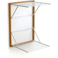 Arredamenti Italia Torkställning Arredamenti ARREDAMENTI KORAL Väggmonterad torkställning för kläder - 98 x 69 cm, Brun