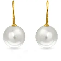 Luxenter Essential-örhängen i 925 sterling silver och vit pärla i 18 karat gult guld