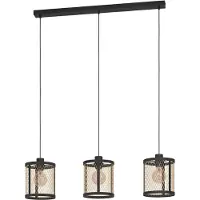 Eglo DELLOW TVÅLÅNG BORD 3xE27 L880 svart/mässing