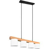 Reality Leuchten Hänglampa Cameron, dimbar, Ljust trä, Vardagsrum / matsal, Trä, Modern, Pendellampa