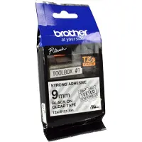 Brother TZe-S121 Märkband extras starkt lim Bandfärg: Transparent Skriftfärg: Svart 9 mm 8 m