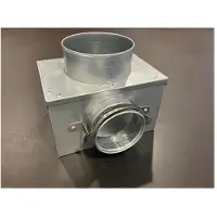 Lindab InDomo väggbox PVWU 125 för reglerventil Ø125 mm med 1 utgång Ø76 mm Safe-tätning för slanganslutning LFPE76/LFPEB76